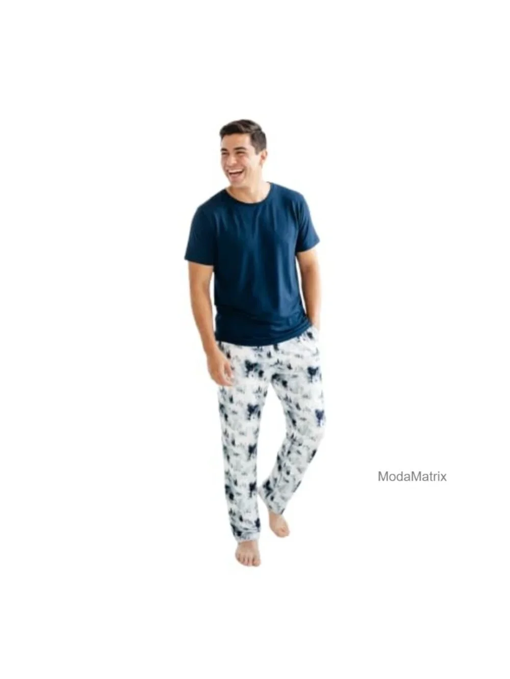 Men's Short Sleeve Loungewear Set - Soft Stretchy Bamboo Viscose Pajama Set